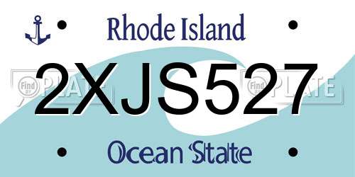 2XJS527 Rhode Island License Plate
