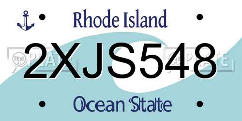 2XJS548 Rhode Island License Plate