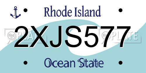 2XJS577 Rhode Island License Plate