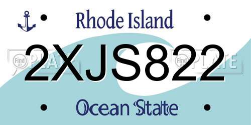 2XJS822 Rhode Island License Plate