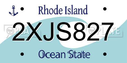 2XJS827 Rhode Island License Plate