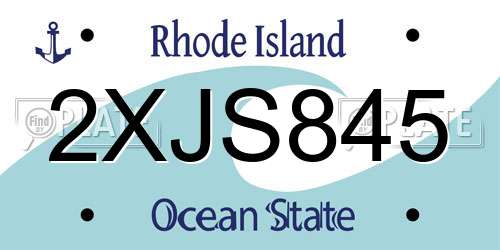 2XJS845 Rhode Island License Plate