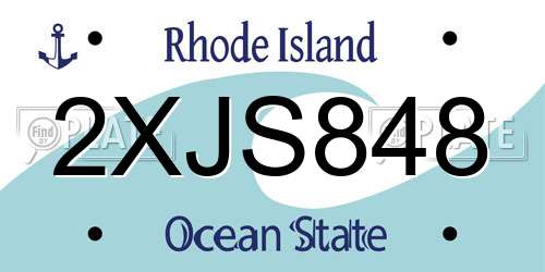 2XJS848 Rhode Island License Plate
