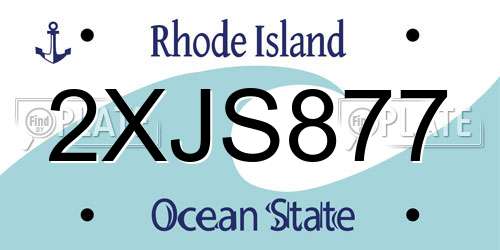 2XJS877 Rhode Island License Plate