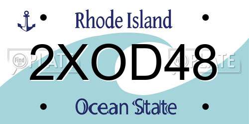 2XOD48 Rhode Island License Plate