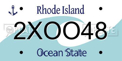 2XOO48 Rhode Island License Plate