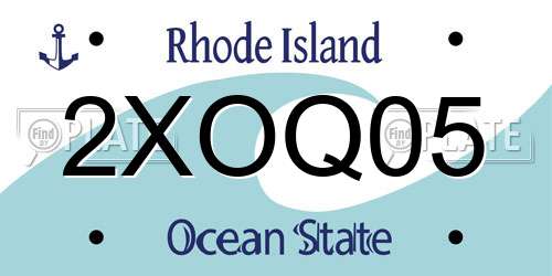 2XOQ05 Rhode Island License Plate
