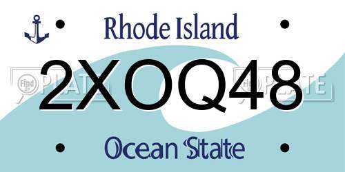 2XOQ48 Rhode Island License Plate