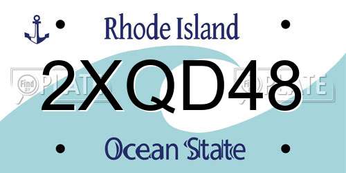 2XQD48 Rhode Island License Plate