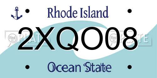 2XQO08 Rhode Island License Plate