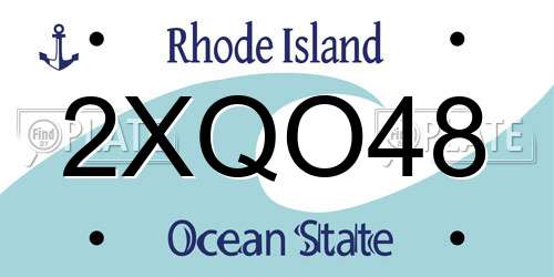 2XQO48 Rhode Island License Plate