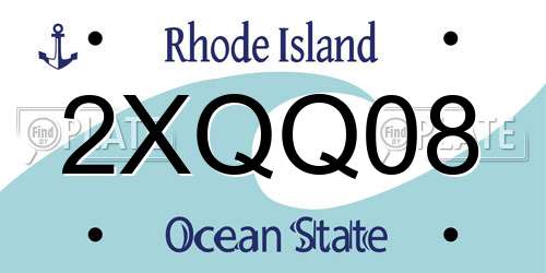 2XQQ08 Rhode Island License Plate