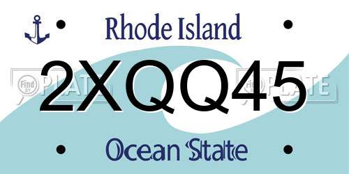 2XQQ45 Rhode Island License Plate