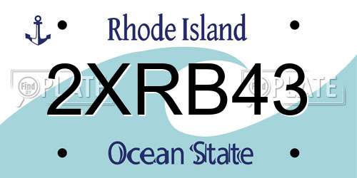 2XRB43 Rhode Island License Plate