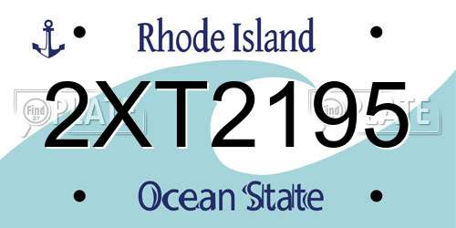 2XT2195 Rhode Island License Plate