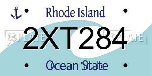 2XT284 Rhode Island License Plate