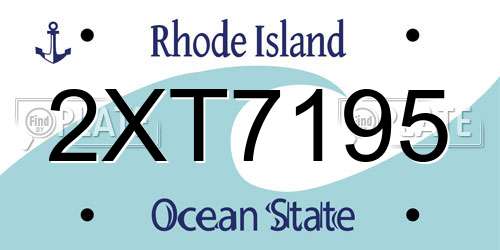 2XT7195 Rhode Island License Plate