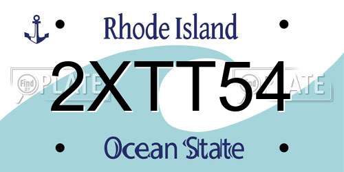 2XTT54 Rhode Island License Plate