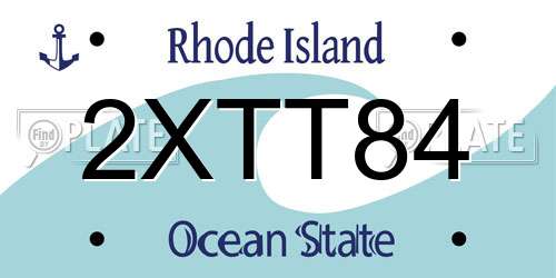 2XTT84 Rhode Island License Plate