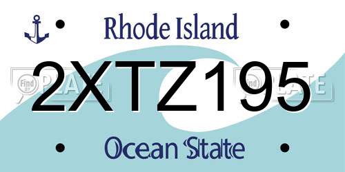 2XTZ195 Rhode Island License Plate