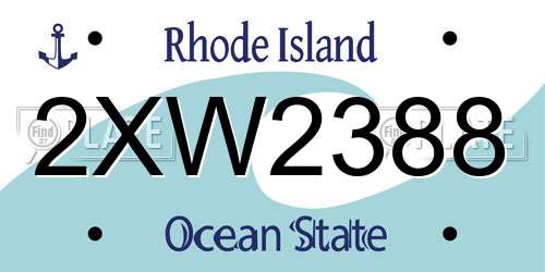 2XW2388 Rhode Island License Plate