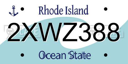 2XWZ388 Rhode Island License Plate