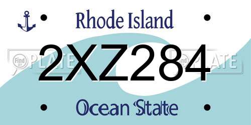 2XZ284 Rhode Island License Plate