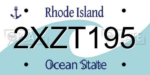 2XZT195 Rhode Island License Plate