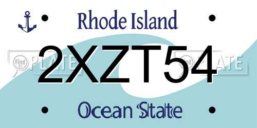 2XZT54 Rhode Island License Plate