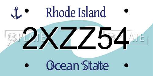 2XZZ54 Rhode Island License Plate