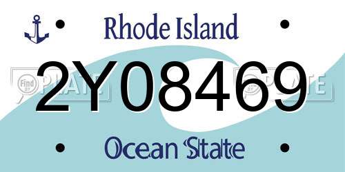 2Y08469 Rhode Island License Plate