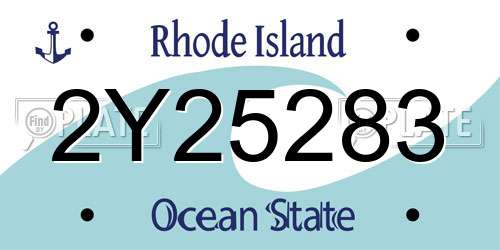 2Y25283 Rhode Island License Plate