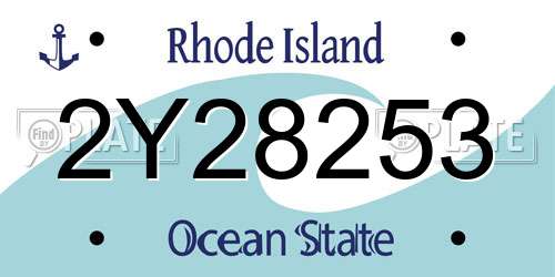 2Y28253 Rhode Island License Plate