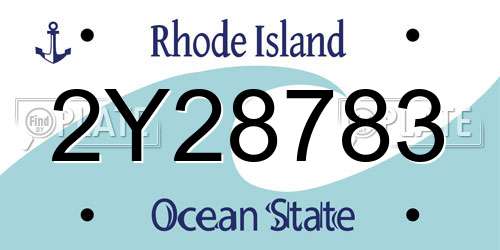 2Y28783 Rhode Island License Plate
