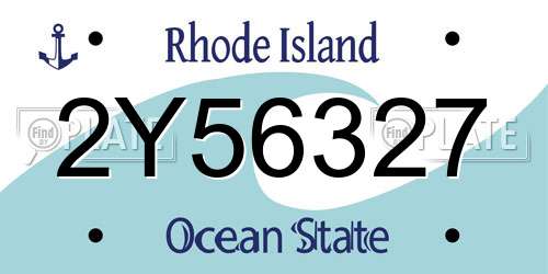 2Y56327 Rhode Island License Plate