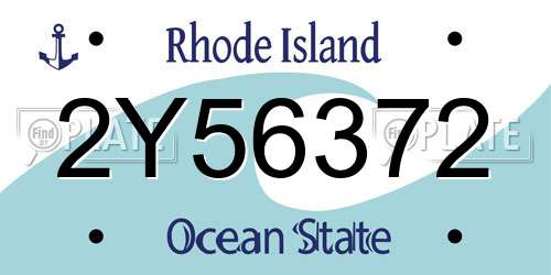 2Y56372 Rhode Island License Plate