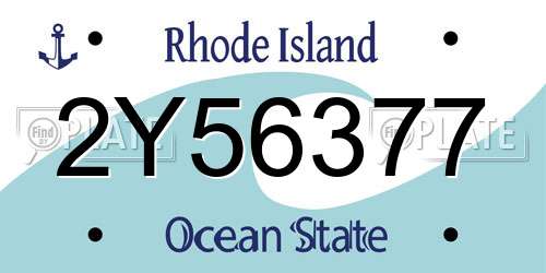 2Y56377 Rhode Island License Plate