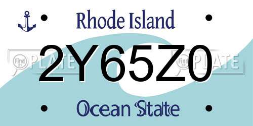 2Y65Z0 Rhode Island License Plate