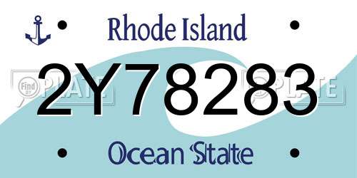 2Y78283 Rhode Island License Plate