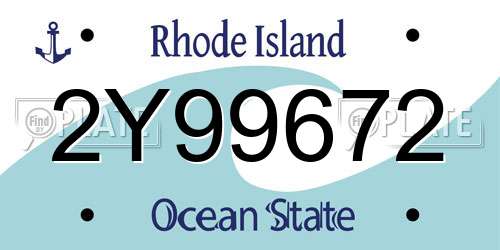 2Y99672 Rhode Island License Plate