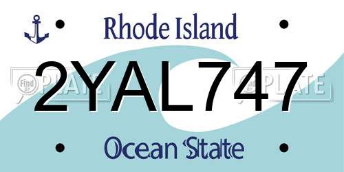 2YAL747 Rhode Island License Plate