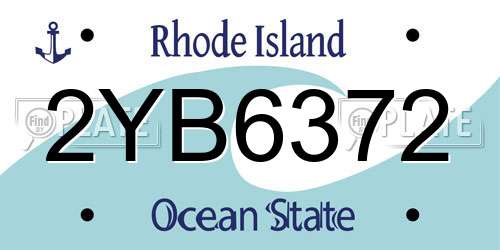 2YB6372 Rhode Island License Plate