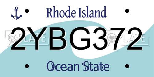2YBG372 Rhode Island License Plate