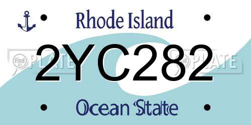 2YC282 Rhode Island License Plate