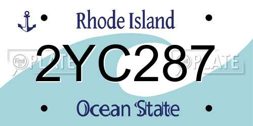2YC287 Rhode Island License Plate
