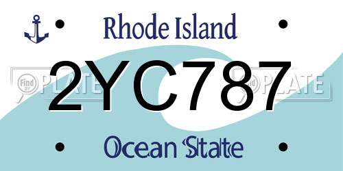 2YC787 Rhode Island License Plate