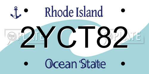 2YCT82 Rhode Island License Plate
