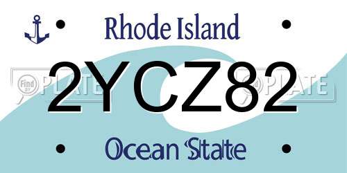 2YCZ82 Rhode Island License Plate