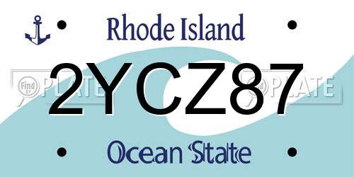 2YCZ87 Rhode Island License Plate