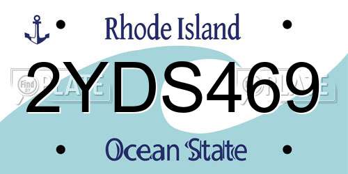 2YDS469 Rhode Island License Plate